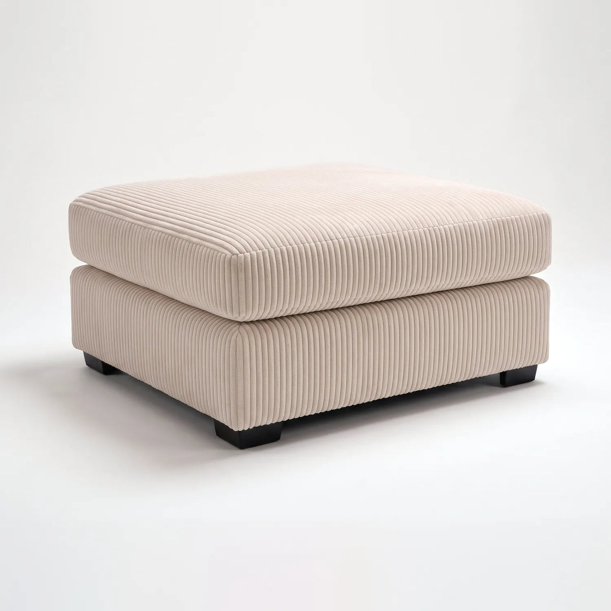 Ottoman - Mini Minky Cream Modular - studio photo on white #Size_31" × 38" #vera_main