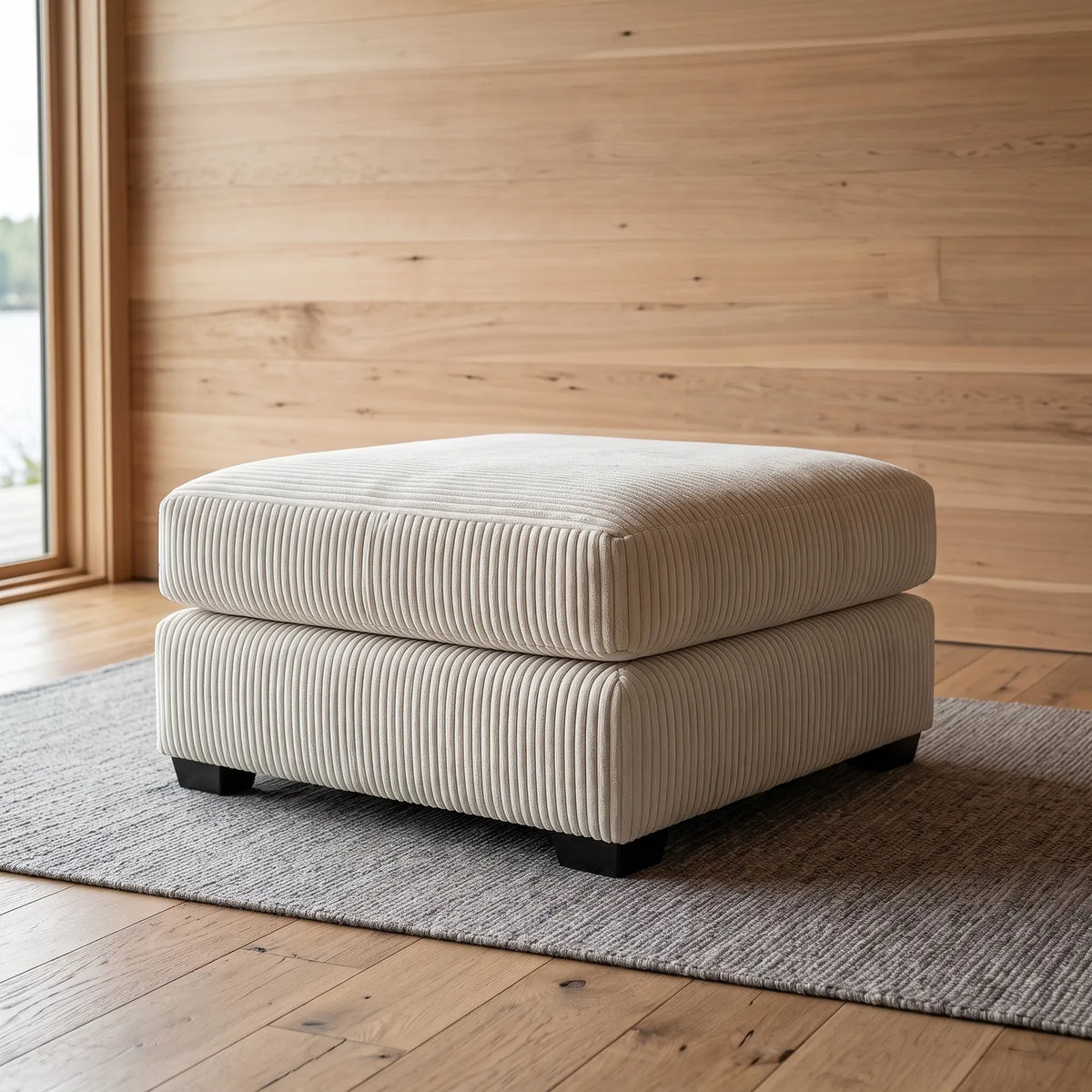 Ottoman - Mini Minky White Modular - hero #Size_31" × 31"