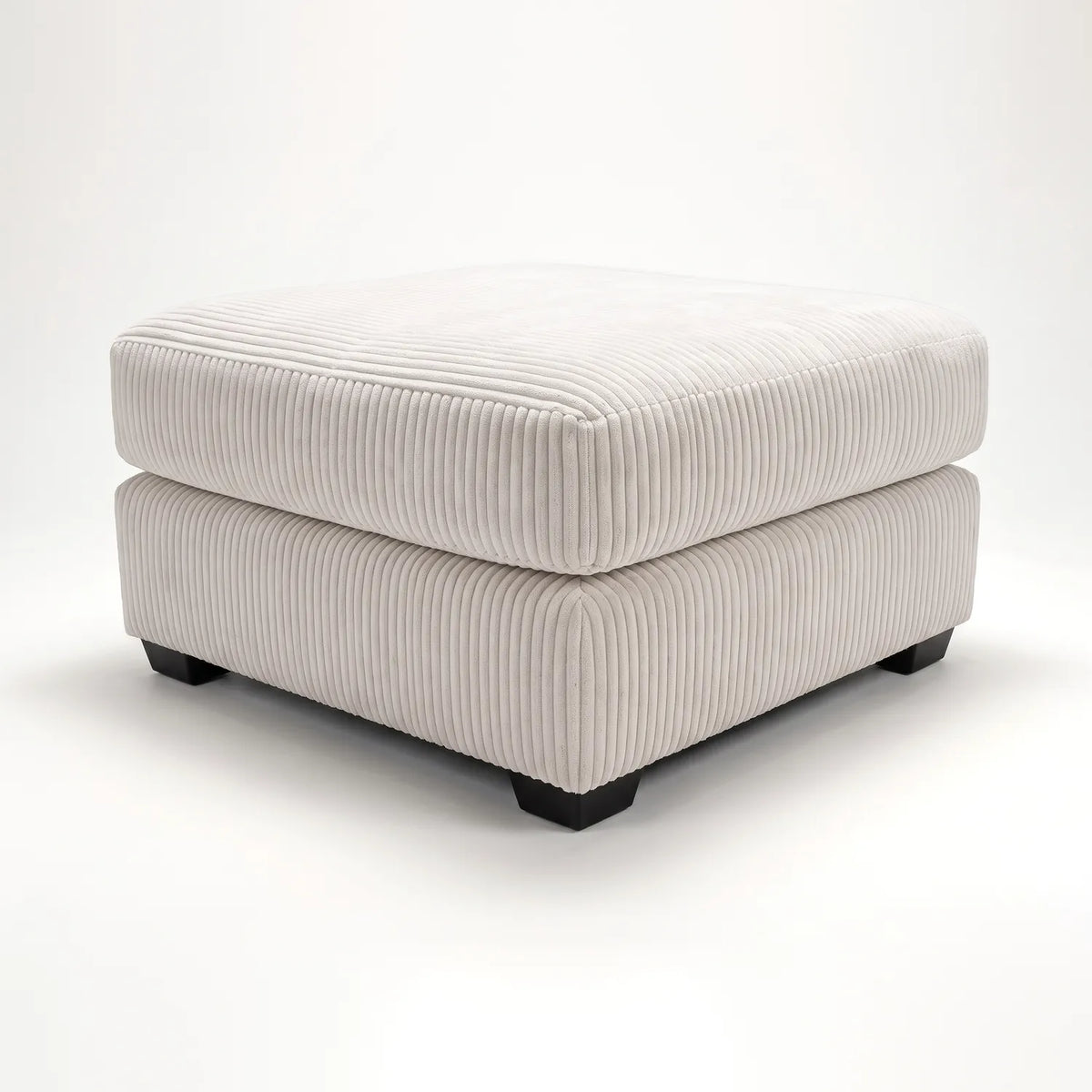 Ottoman - Mini Minky White Modular - studio photo on white #Size_31" × 31"