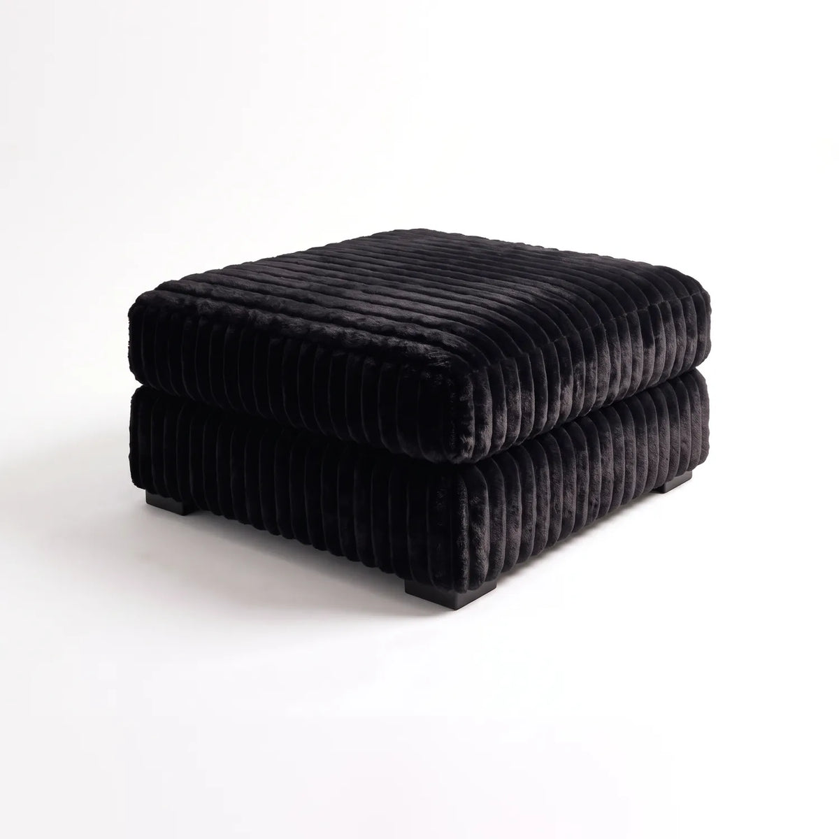 Ottoman - Minky Black Modular - studio photo on white #Size_31" × 31"