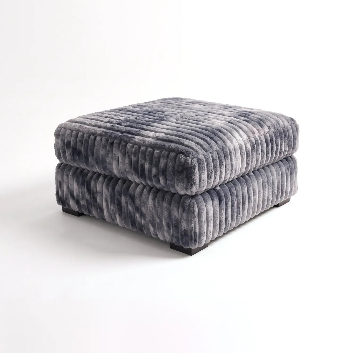 Ottoman - Minky Charcoal Modular - studio photo on white #Size_31" × 31"