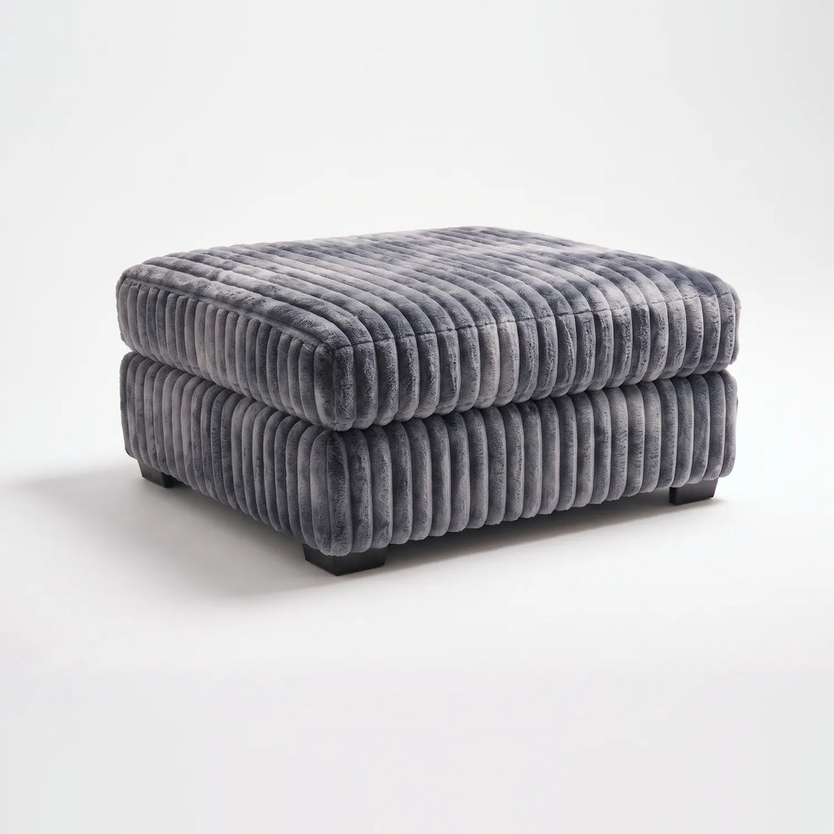 Ottoman - Minky Charcoal Modular - studio photo on white #Size_31" × 38" #vera_main