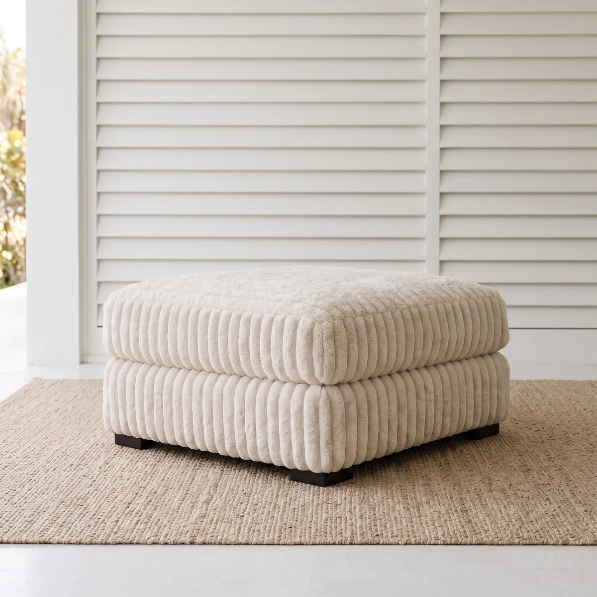 Ottoman - Minky Cream Modular - hero #Size_31" × 31"