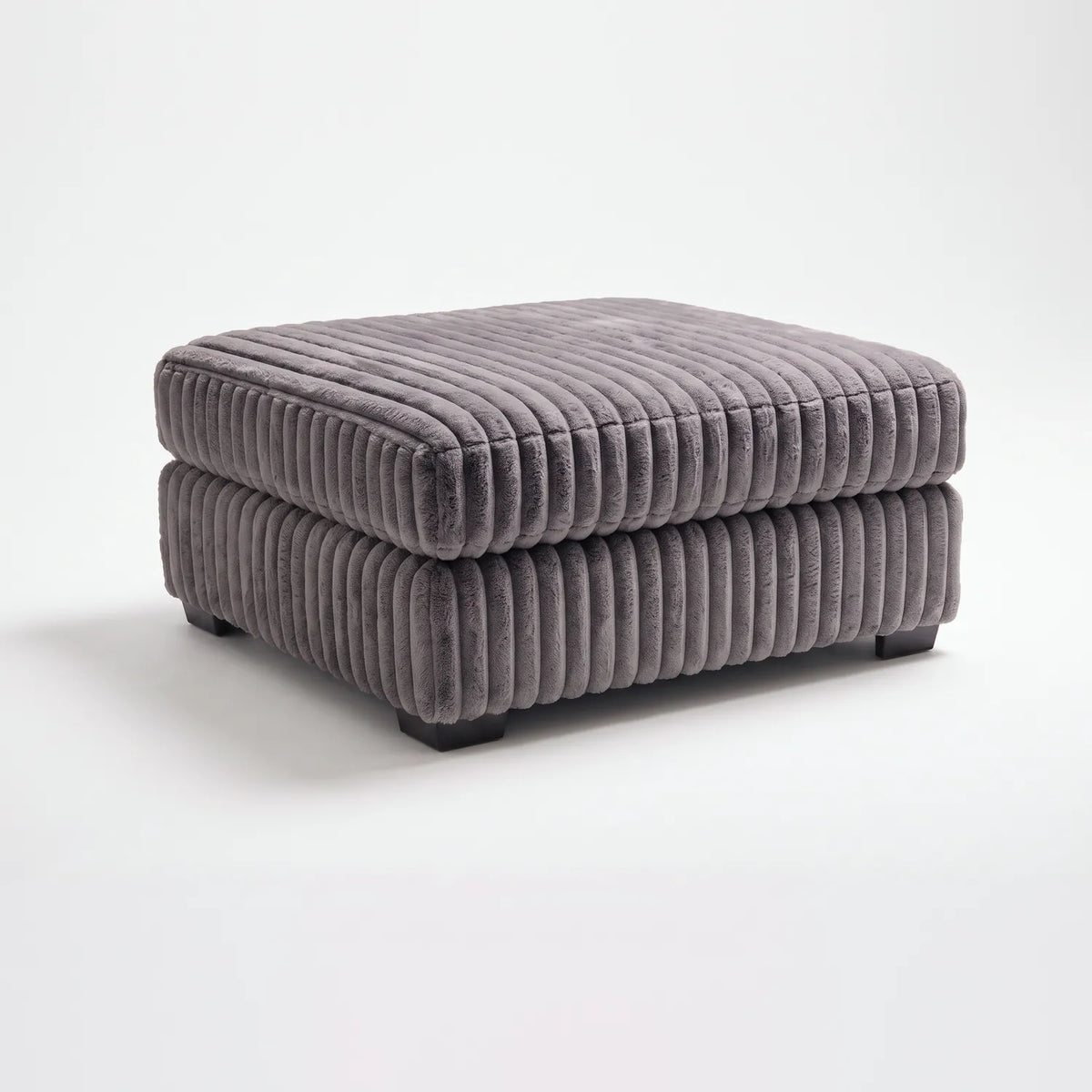 Ottoman - Minky Grey Modular - studio photo on white #Size_31" × 38" #vera_main