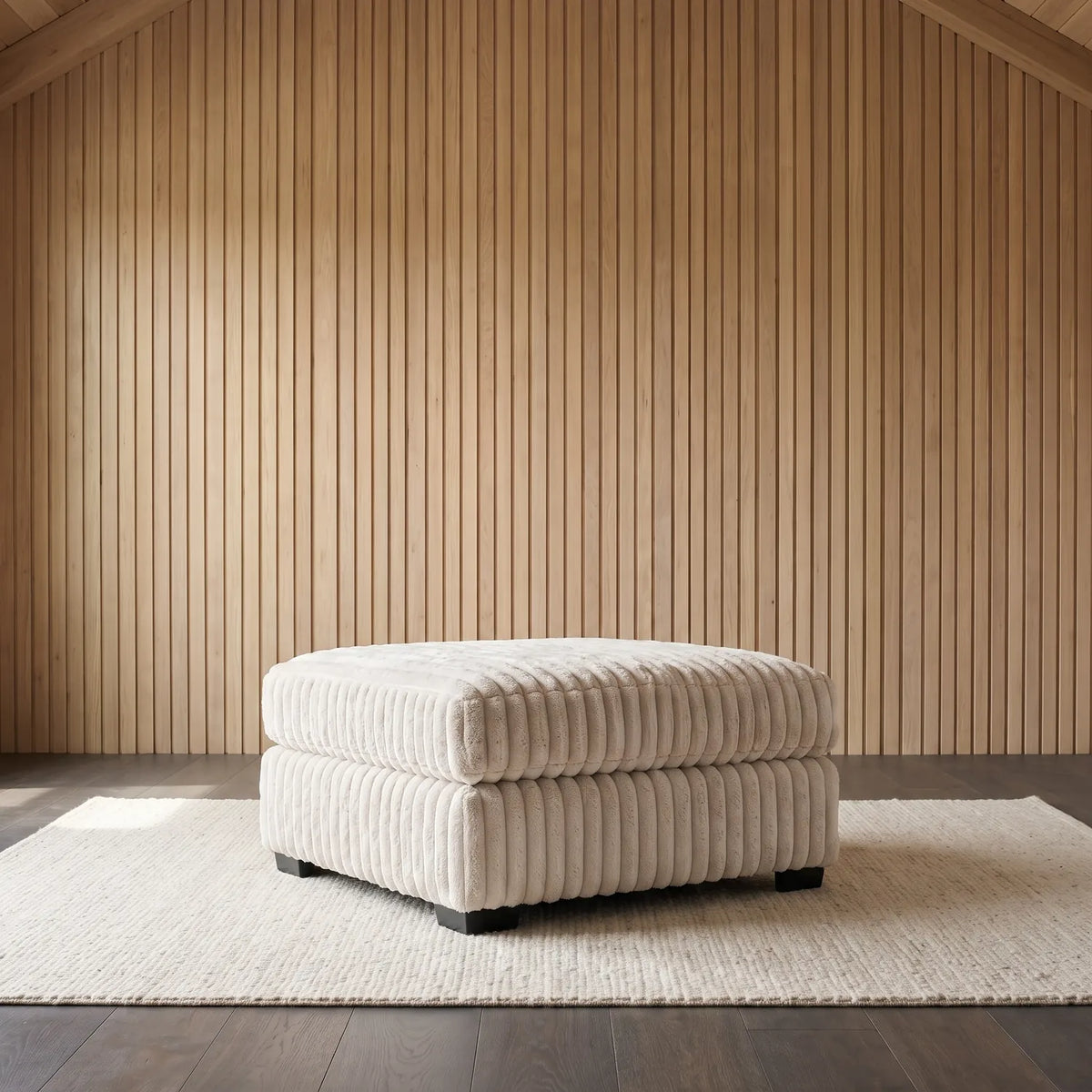 Ottoman - Minky Sand Modular - hero #Size_31" × 38"