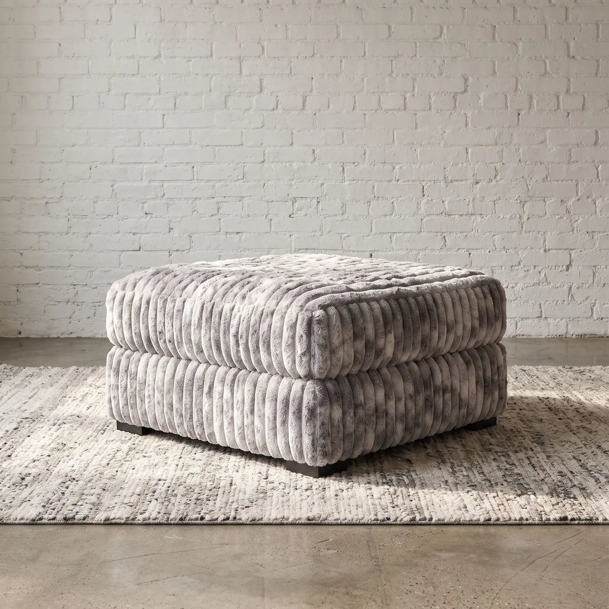 Ottoman - Minky Stone Modular - hero #Size_31" × 31"