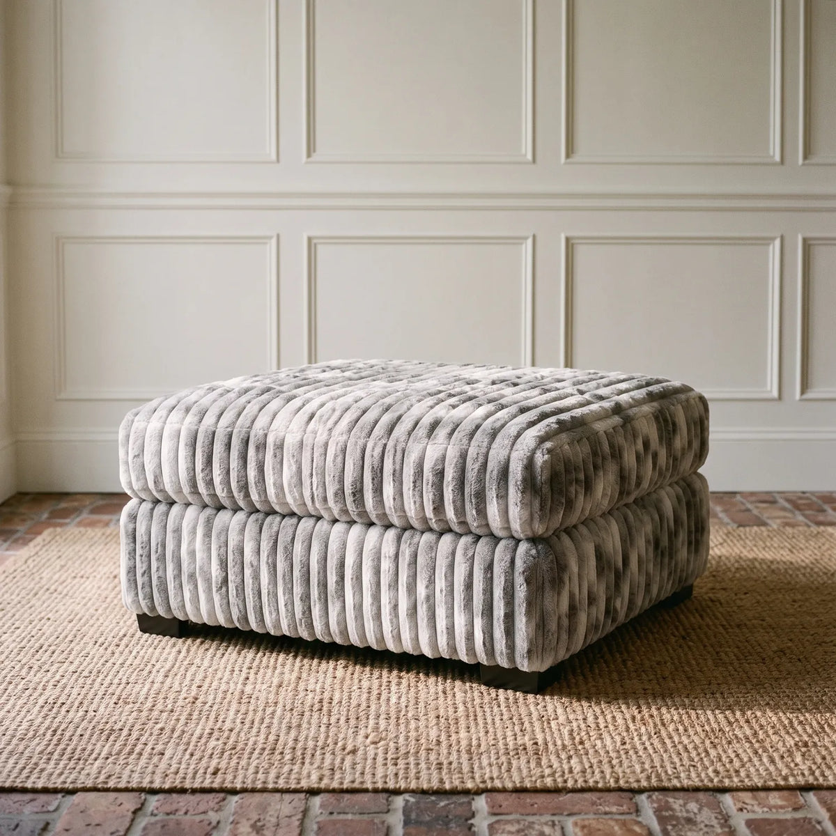Ottoman - Minky Stone Modular - hero #Size_31" × 38"