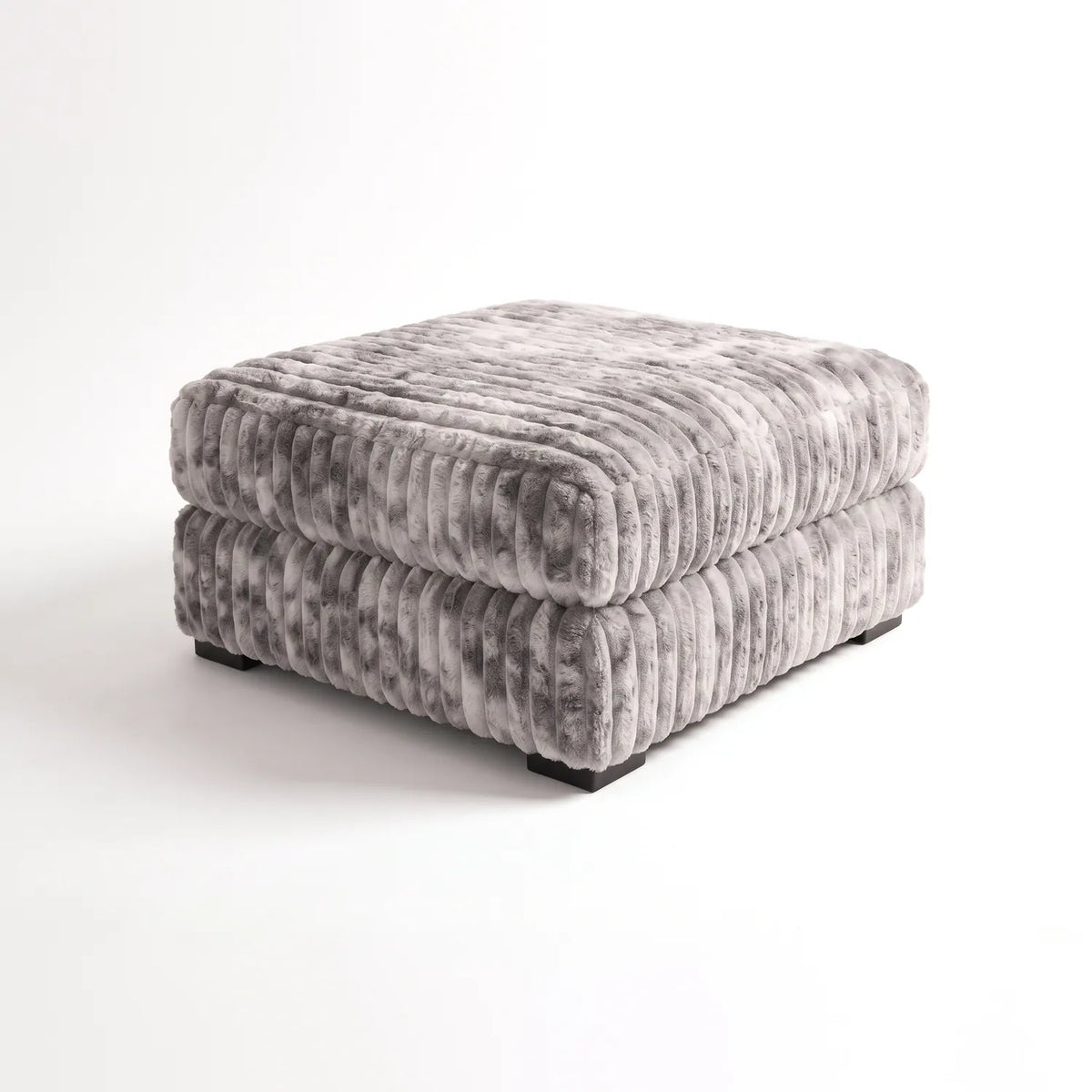 Ottoman - Minky Stone Modular - studio photo on white #Size_31" × 31"