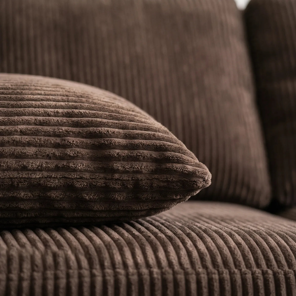 Rectangle Ottoman - Mini Minky Chocolate Oversized - pillow closeup #vera_cushion
