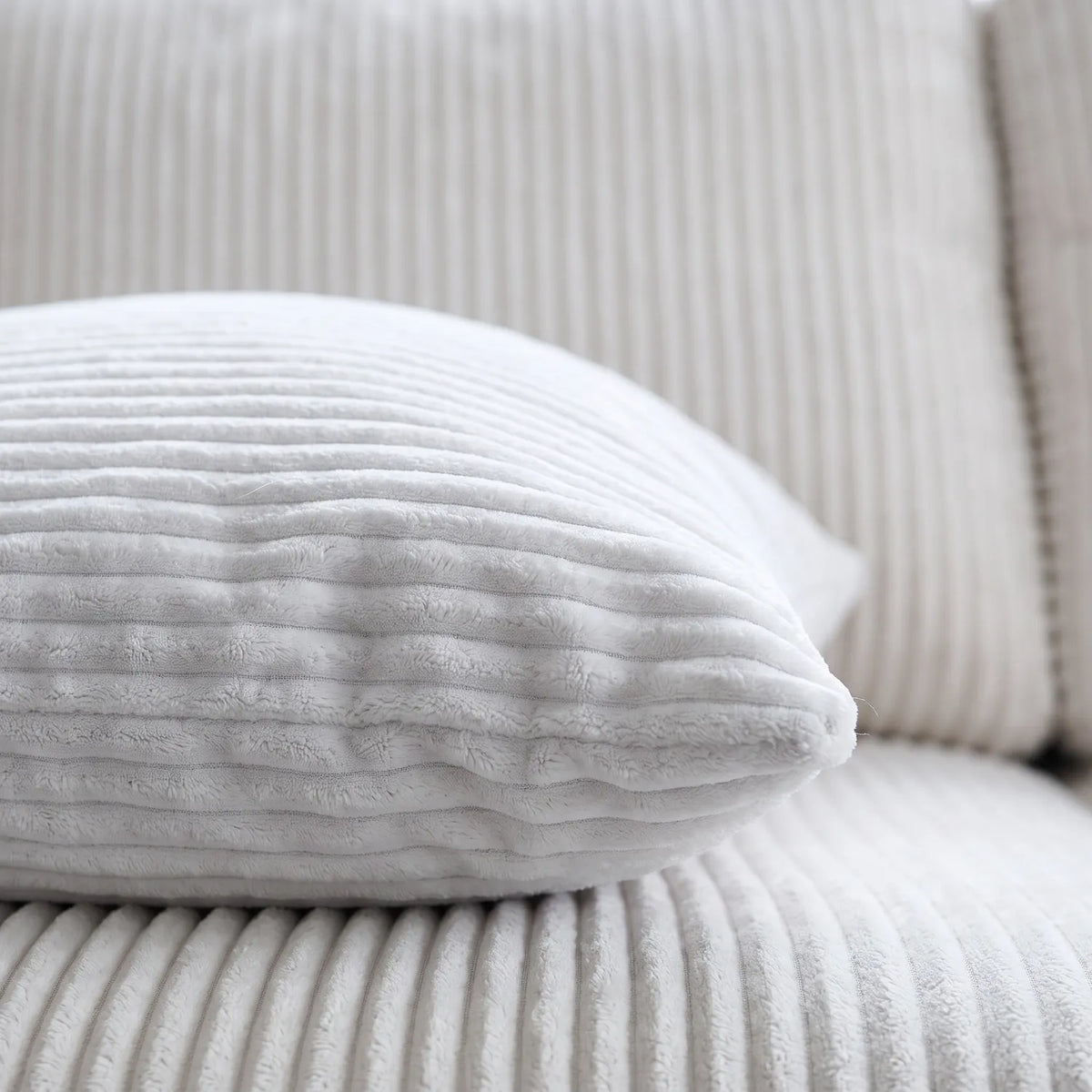 Arm - Mini Minky White Modular - pillow closeup #vera_cushion