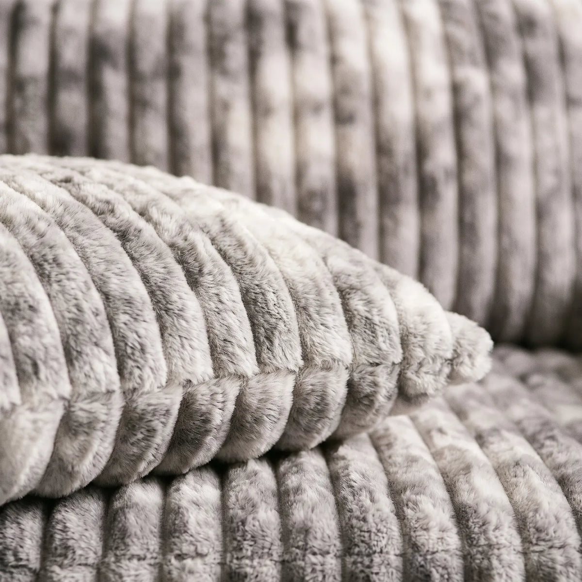 Three-Piece L-Shaped Sectional - Minky Stone - pillow closeup #vera_cushion