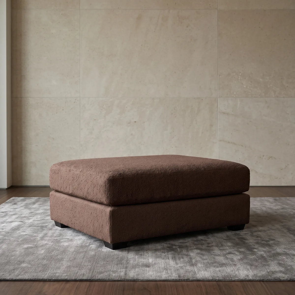 Rectangle Ottoman - Cuddle Chocolate Oversized - hero
