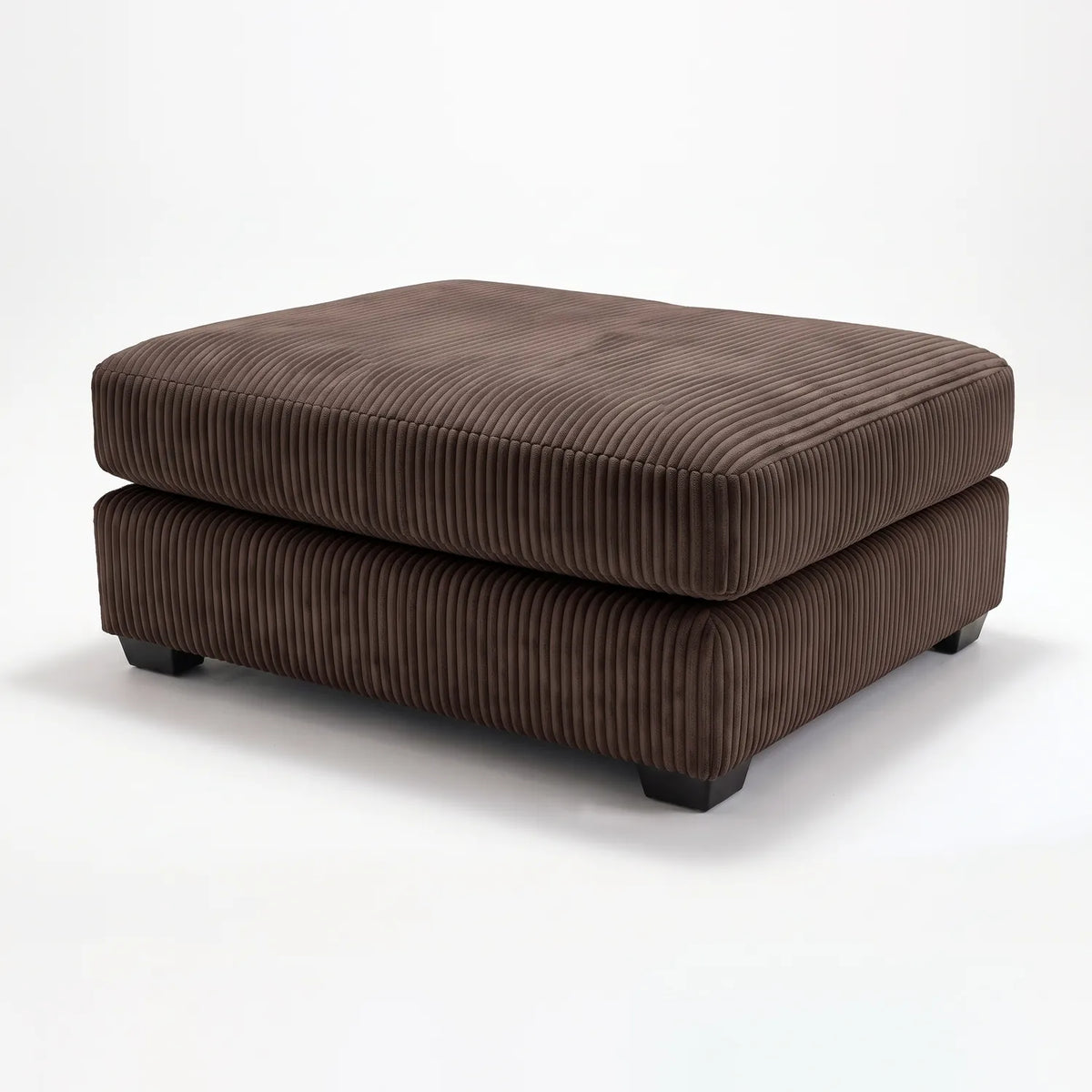 Rectangle Ottoman - Mini Minky Chocolate Oversized - studio photo on white #vera_main