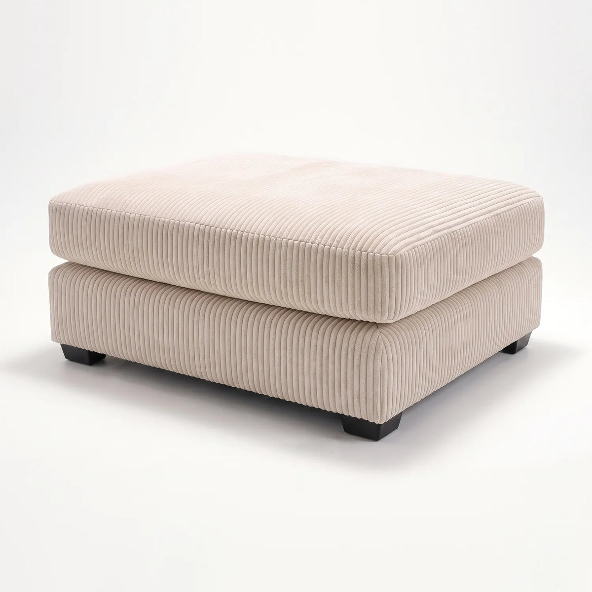 Rectangle Ottoman - Mini Minky Cream Oversized - studio photo on white #vera_main