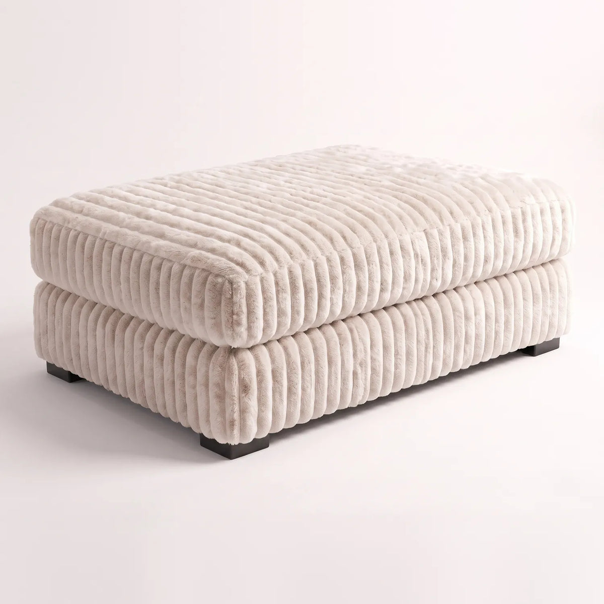 Rectangle Ottoman - Minky Sand Oversized - studio photo on white #vera_main
