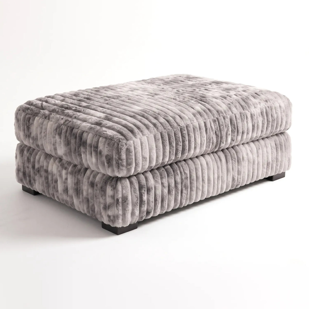 Rectangle Ottoman - Minky Stone Oversized - studio photo on white #vera_main