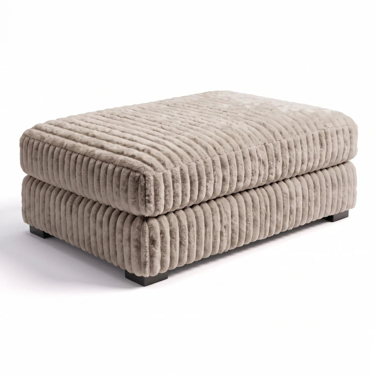 Rectangle Ottoman - Minky Toast Oversized - studio photo on white #vera_main