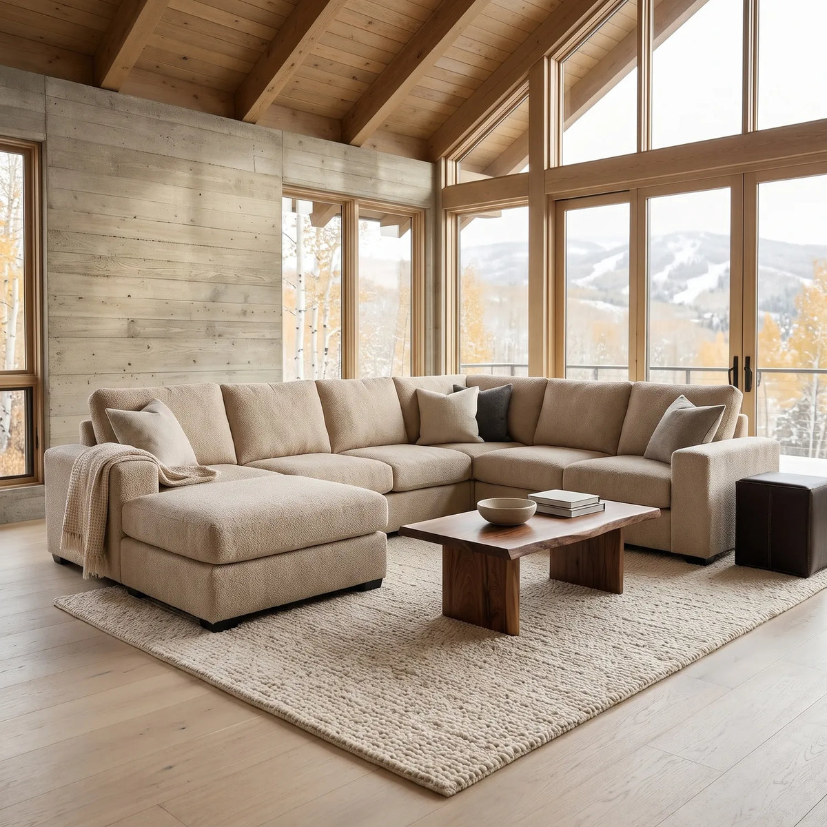 Seven-Piece Chaise Sectional - Cuddle Natural Modular - hero (LHF arrangement)