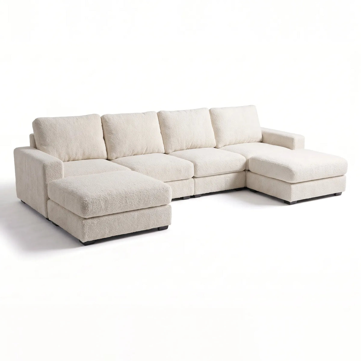 Six-Piece Double Chaise Sectional - Cuddle Bone Modular - studio photo on white #vera_main