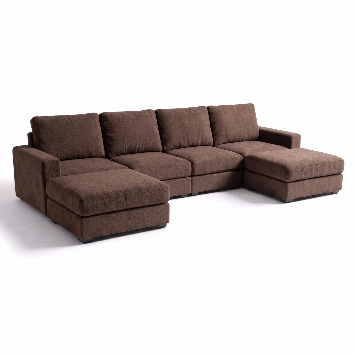 Six-Piece Double Chaise Sectional - Cuddle Chocolate Modular - studio photo on white #vera_main