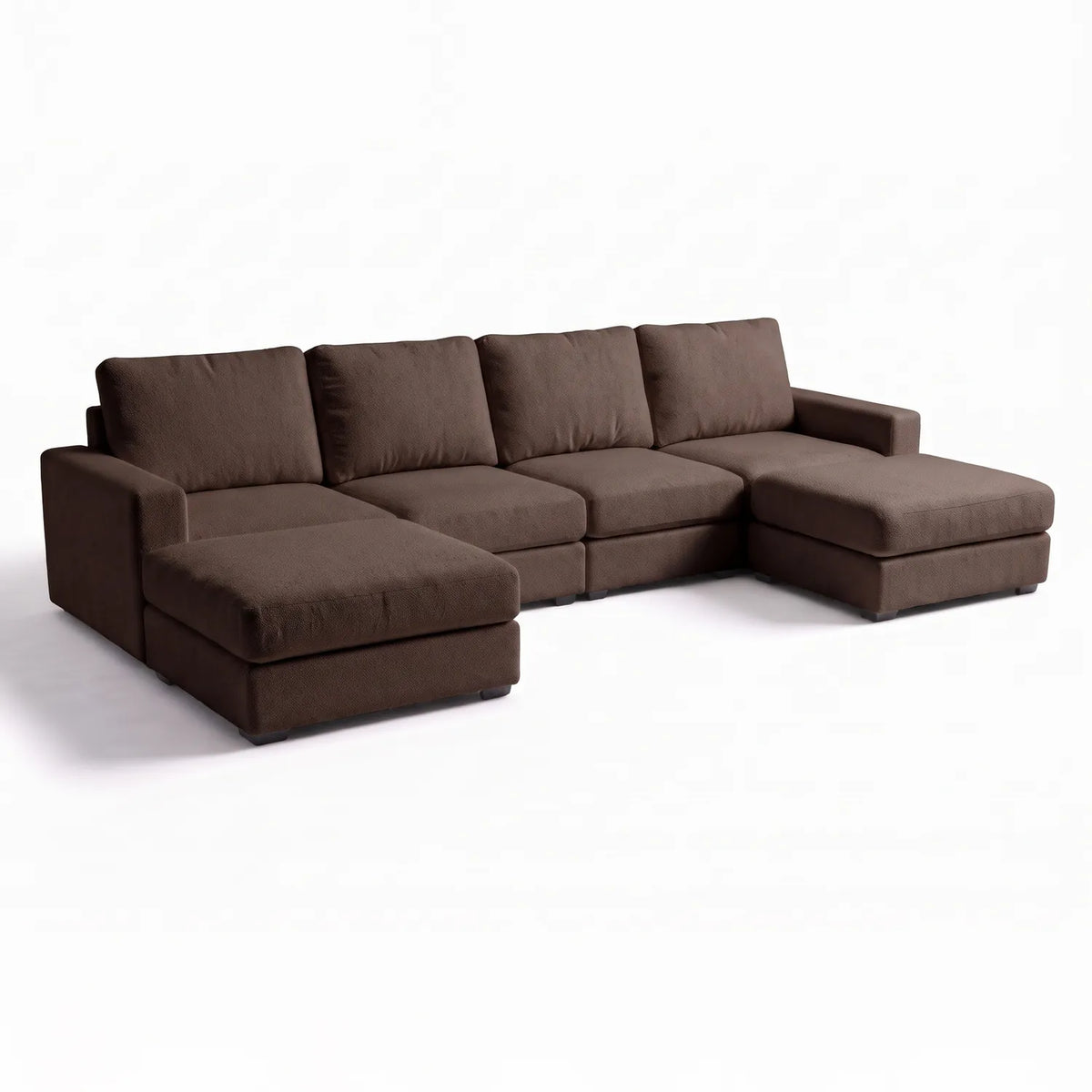 Six-Piece Double Chaise Sectional - Cuddle Umber Modular - studio photo on white #vera_main