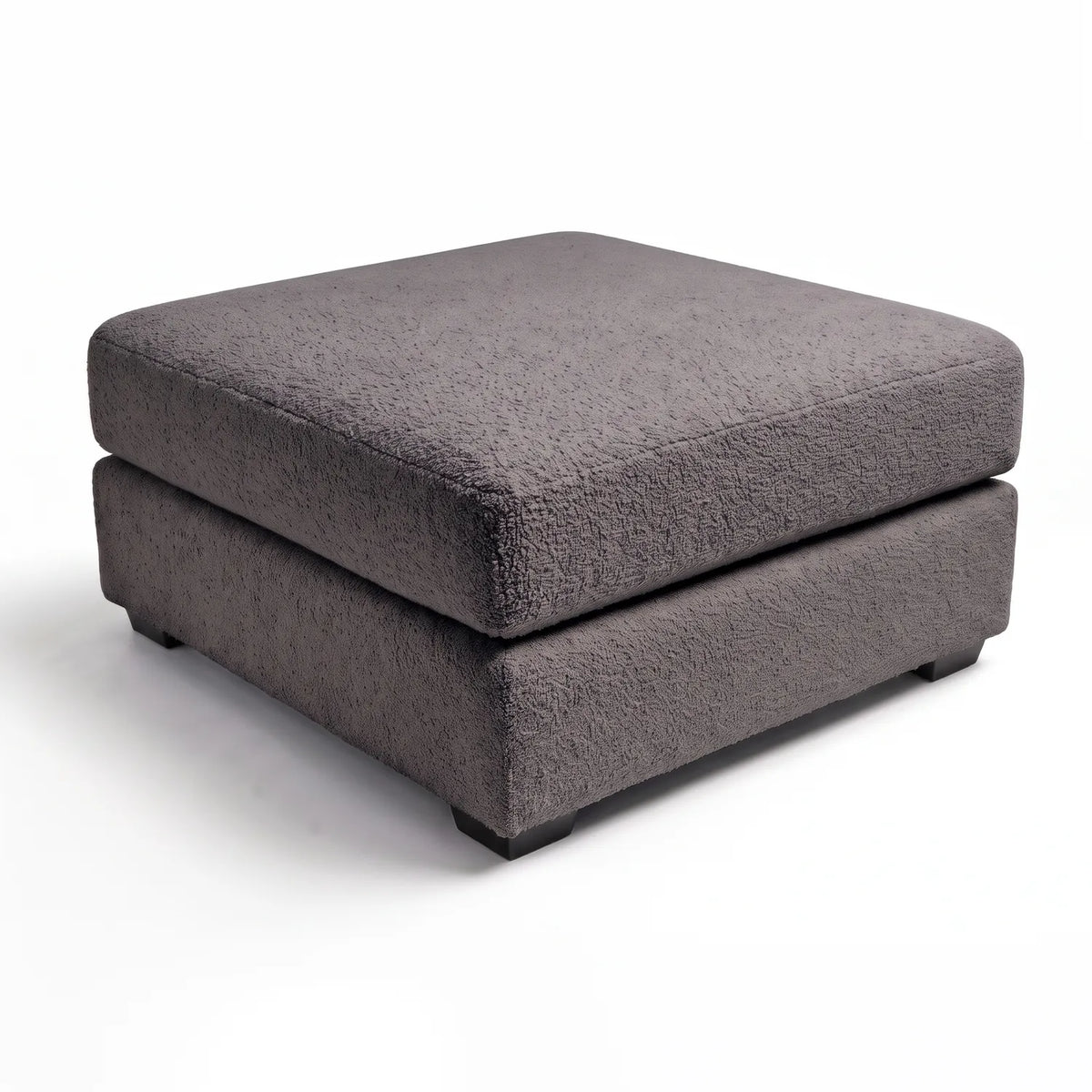 Square Ottoman - Cuddle Charcoal - studio photo on white #vera_main