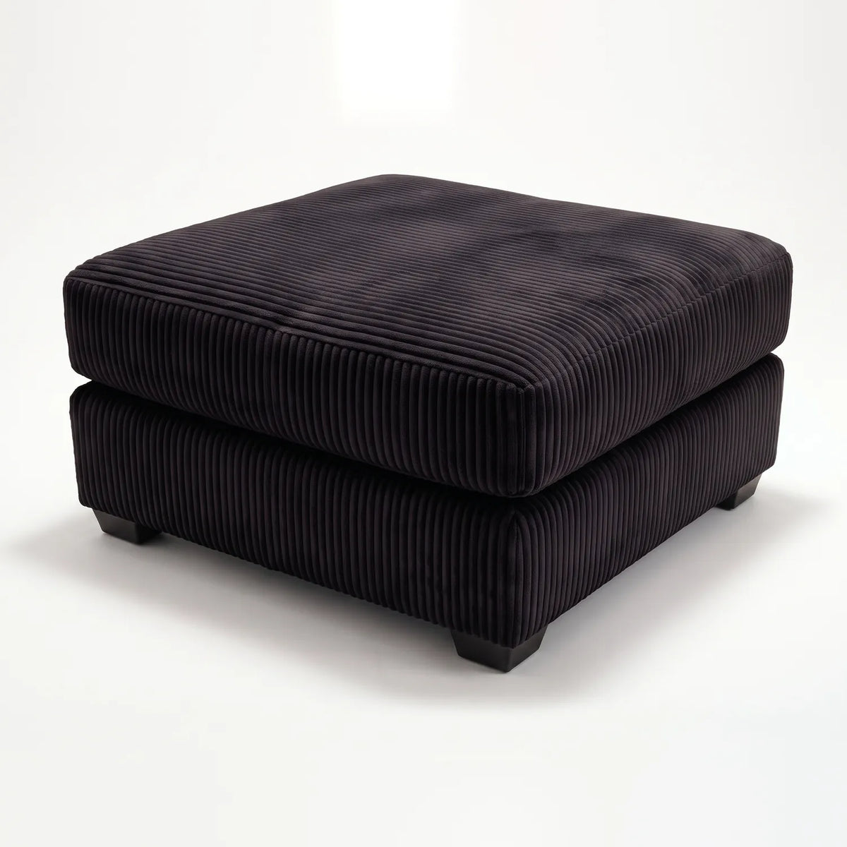 Square Ottoman - Mini Minky Onyx - studio photo on white #vera_main