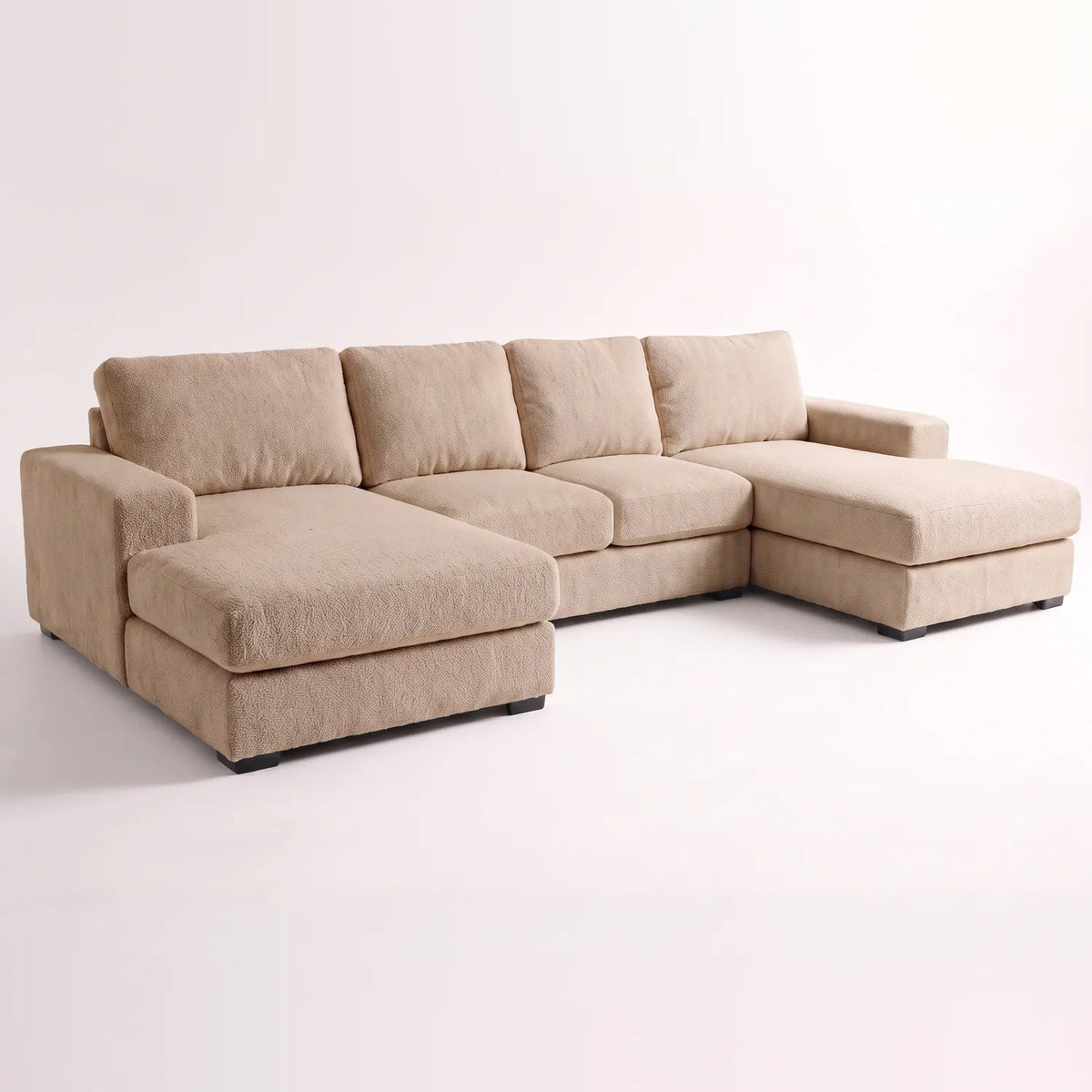 Three-Piece Double Chaise Sectional - Cuddle Natural - studio photo on white #vera_main