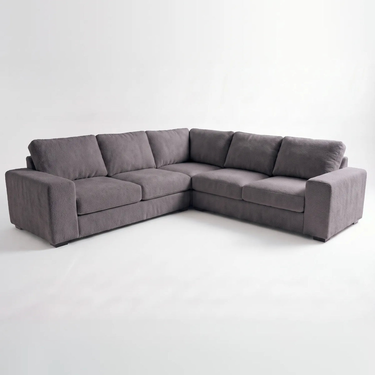 Three-Piece L-Shaped Sectional - Cuddle Charcoal Oversized - studio photo on white #vera_main