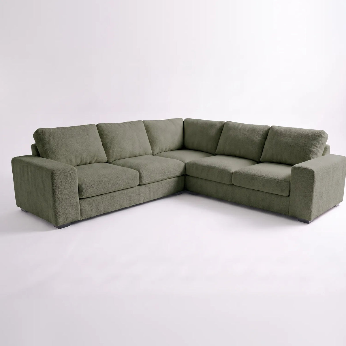 Three-Piece L-Shaped Sectional - Cuddle Moss Oversized - studio photo on white #vera_main