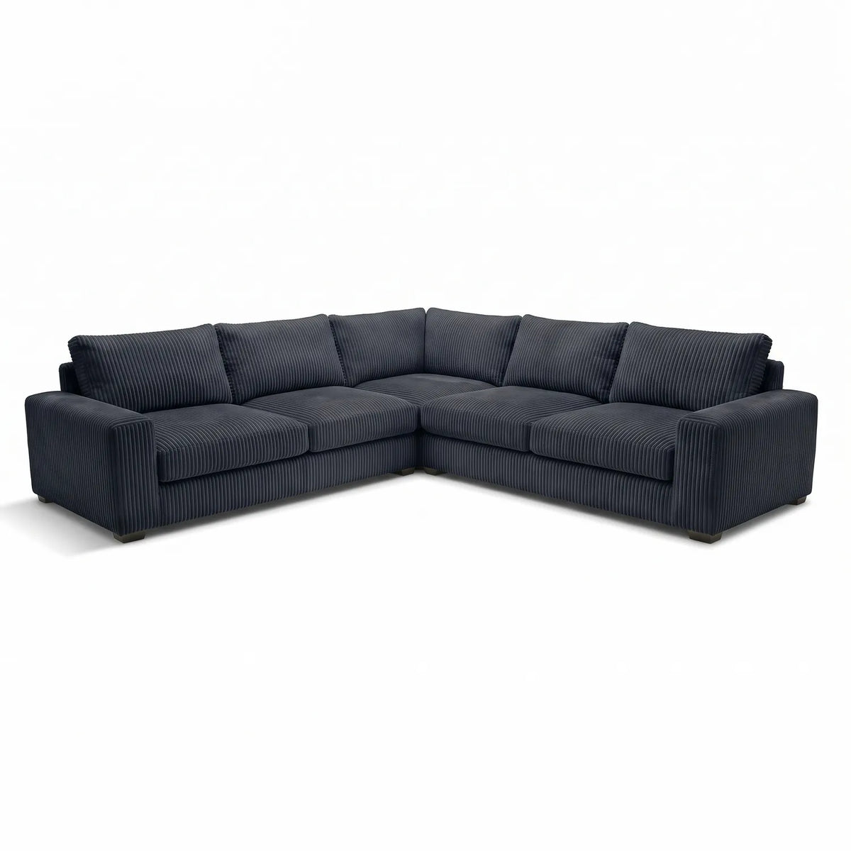 Three-Piece L-Shaped Sectional - Mini Minky Midnight Oversized - studio photo on white #vera_main