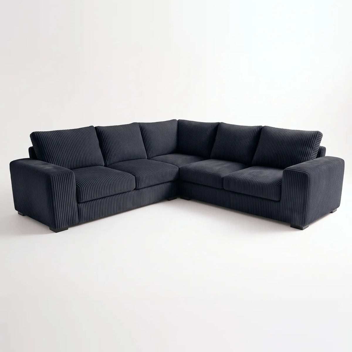 Three-Piece L-Shaped Sectional - Mini Minky Midnight - studio photo on white #vera_main