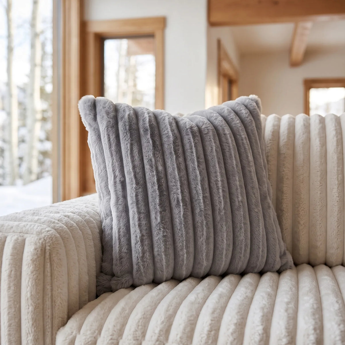 Throw Pillow - Minky Grey - hero #Size_18"
