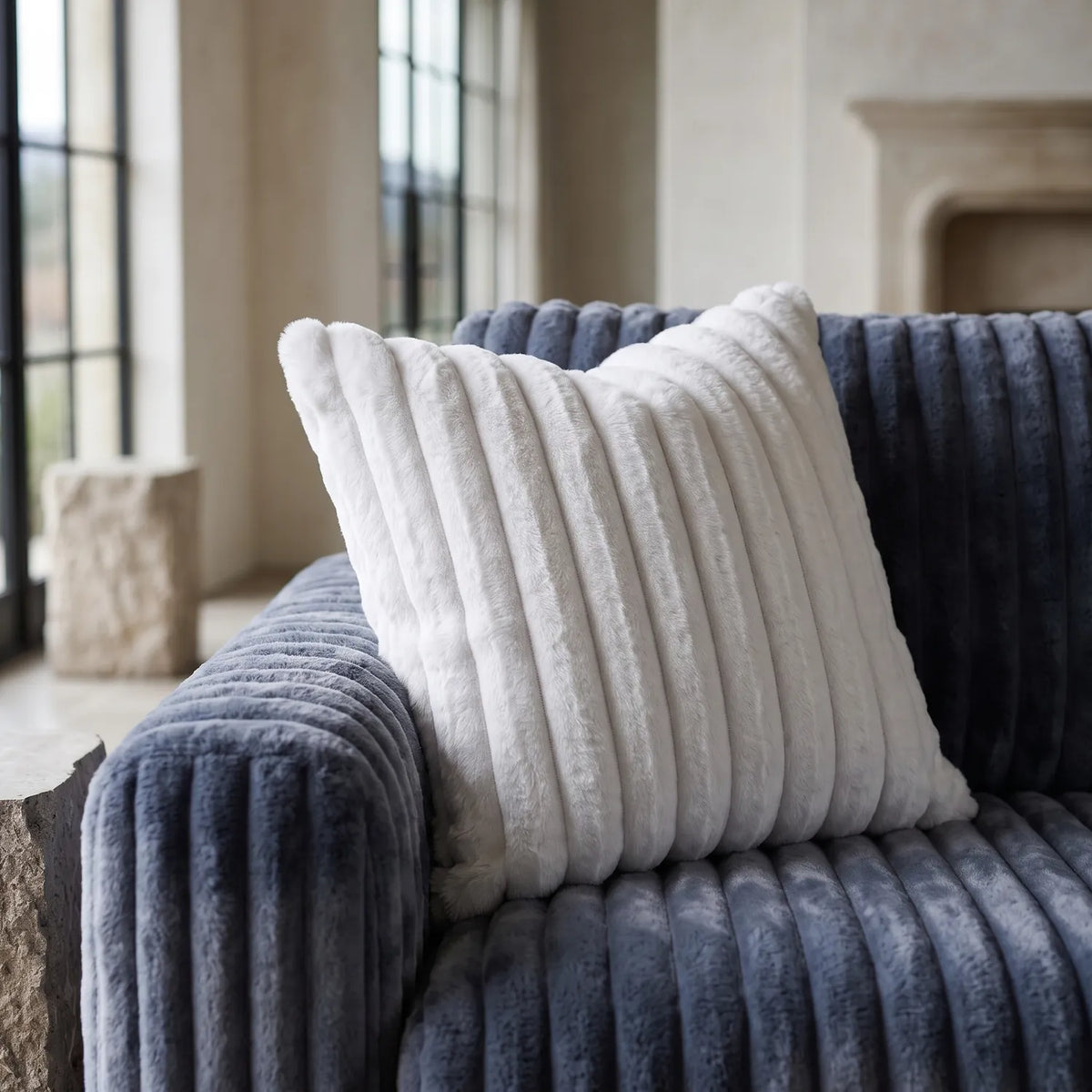 Throw Pillow - Minky White - hero #Size_24"