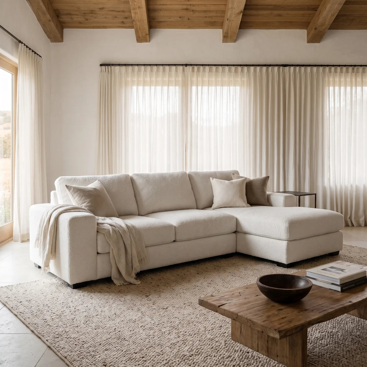 Two-Piece Chaise Sectional - Cuddle Bone Oversized - hero #Orientation_Right-Hand Facing