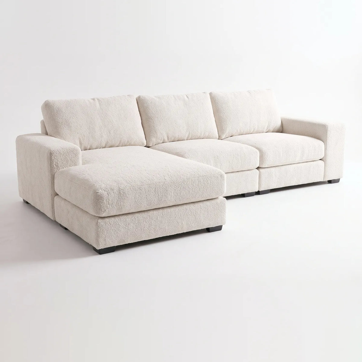 Two-Piece Chaise Sectional - Cuddle Bone Oversized - studio photo on white #Orientation_Left-Hand Facing