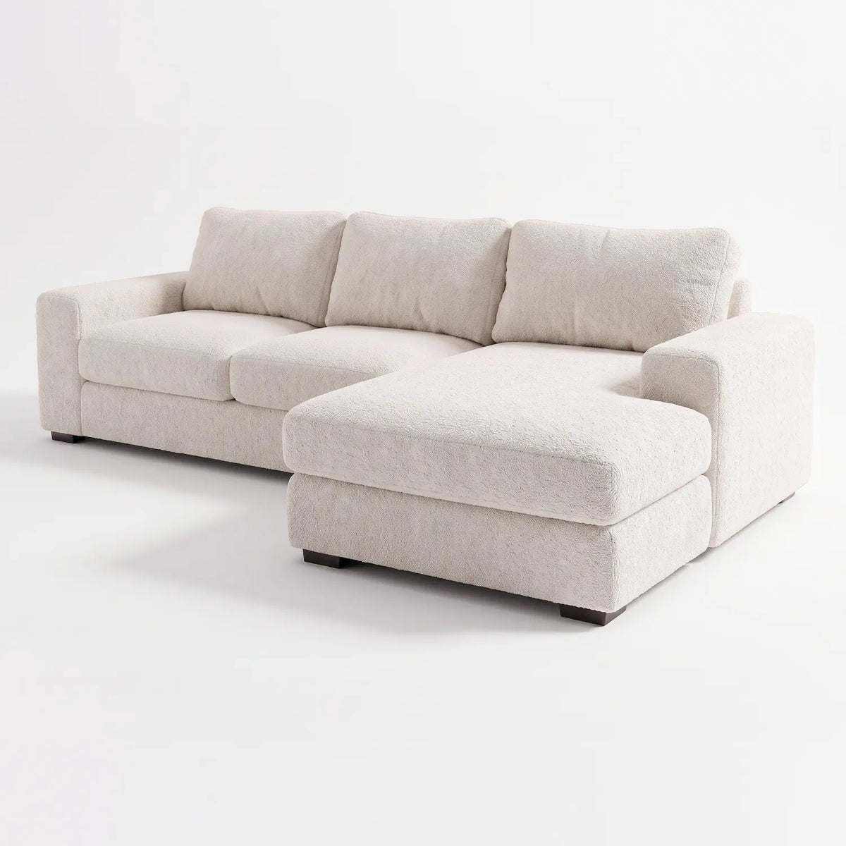 Two-Piece Chaise Sectional - Cuddle Bone - studio photo on white #Orientation_Right-Hand Facing #vera_main