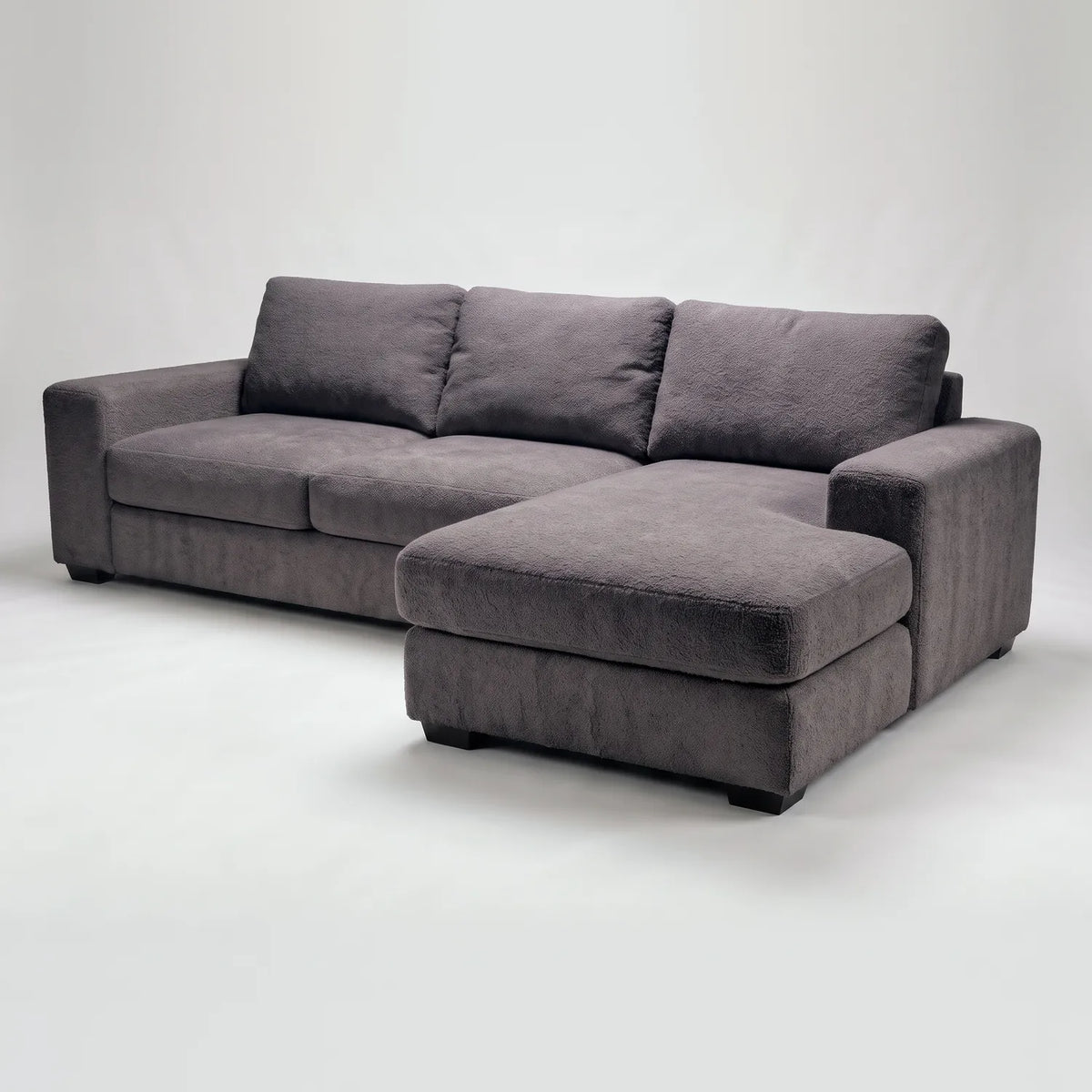 Two-Piece Chaise Sectional - Cuddle Charcoal Oversized - studio photo on white #Orientation_Right-Hand Facing #vera_main