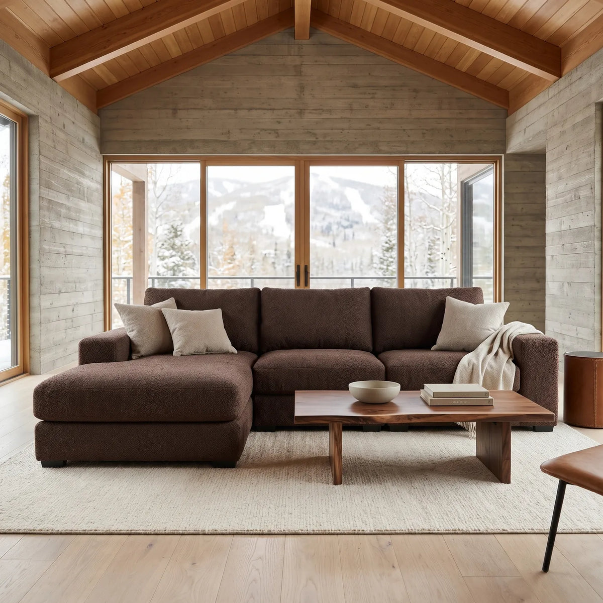 Two-Piece Chaise Sectional - Cuddle Chocolate Oversized - hero #Orientation_Left-Hand Facing