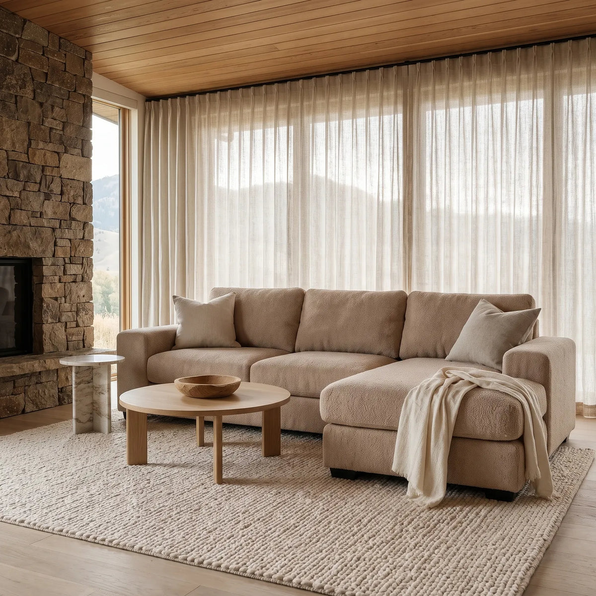 Two-Piece Chaise Sectional - Cuddle Natural Oversized - hero #Orientation_Right-Hand Facing