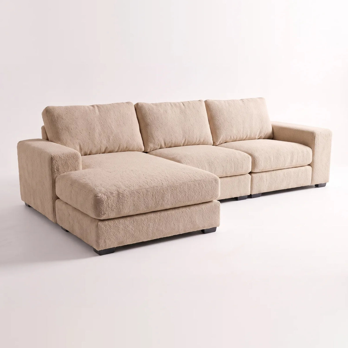Two-Piece Chaise Sectional - Cuddle Natural Oversized - studio photo on white #Orientation_Left-Hand Facing