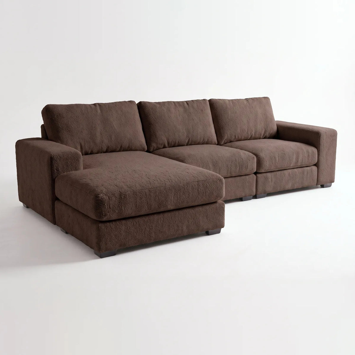 Two-Piece Chaise Sectional - Cuddle Umber Oversized - studio photo on white #Orientation_Left-Hand Facing