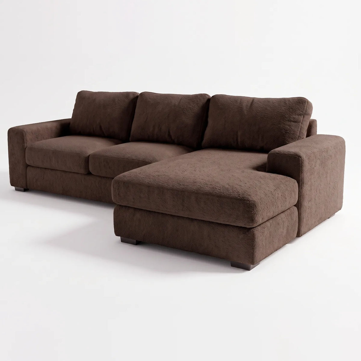 Two-Piece Chaise Sectional - Cuddle Umber - studio photo on white #Orientation_Right-Hand Facing #vera_main