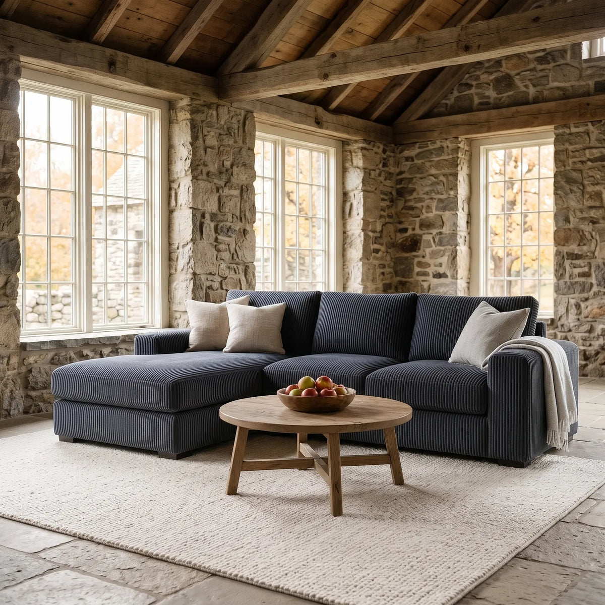 Two-Piece Chaise Sectional - Mini Minky Midnight - hero #Orientation_Left-Hand Facing