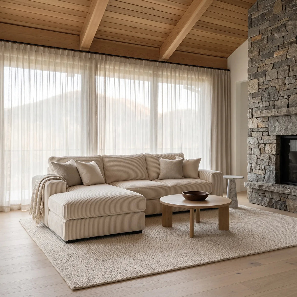 Two-Piece Chaise Sectional - Mini Minky White Oversized - hero #Orientation_Left-Hand Facing
