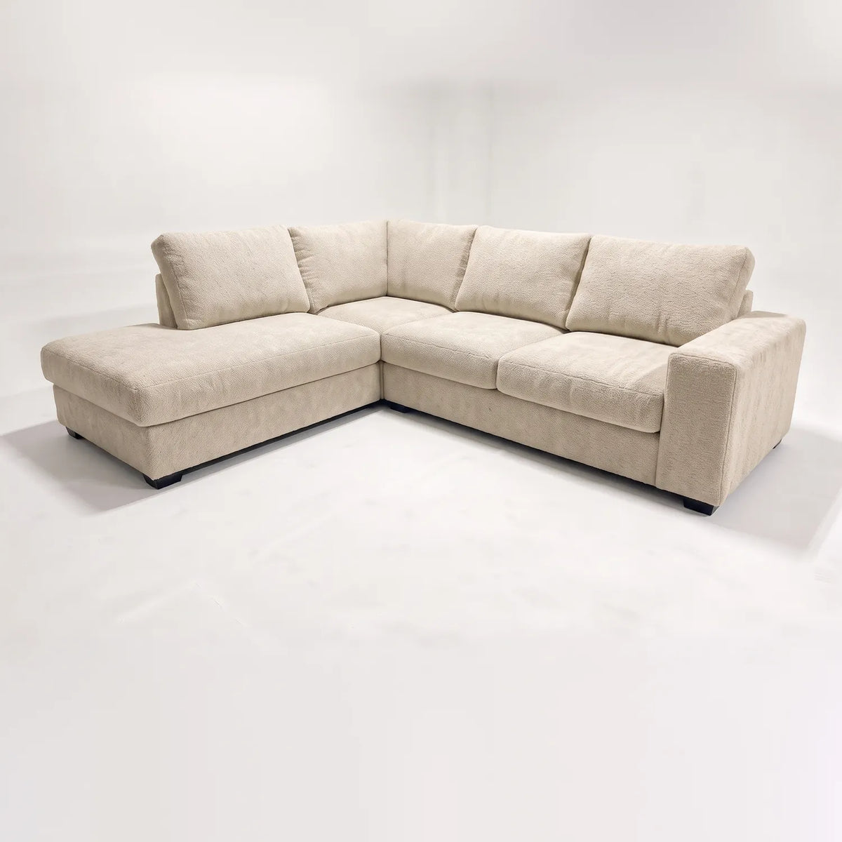 Two-Piece Infinity Sectional - Cuddle Bone - studio photo on white #Orientation_Left-Hand Facing