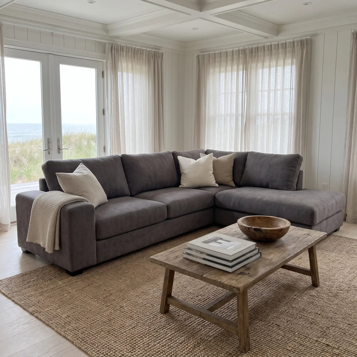 Two-Piece Infinity Sectional - Cuddle Charcoal Oversized - hero #Orientation_Right-Hand Facing