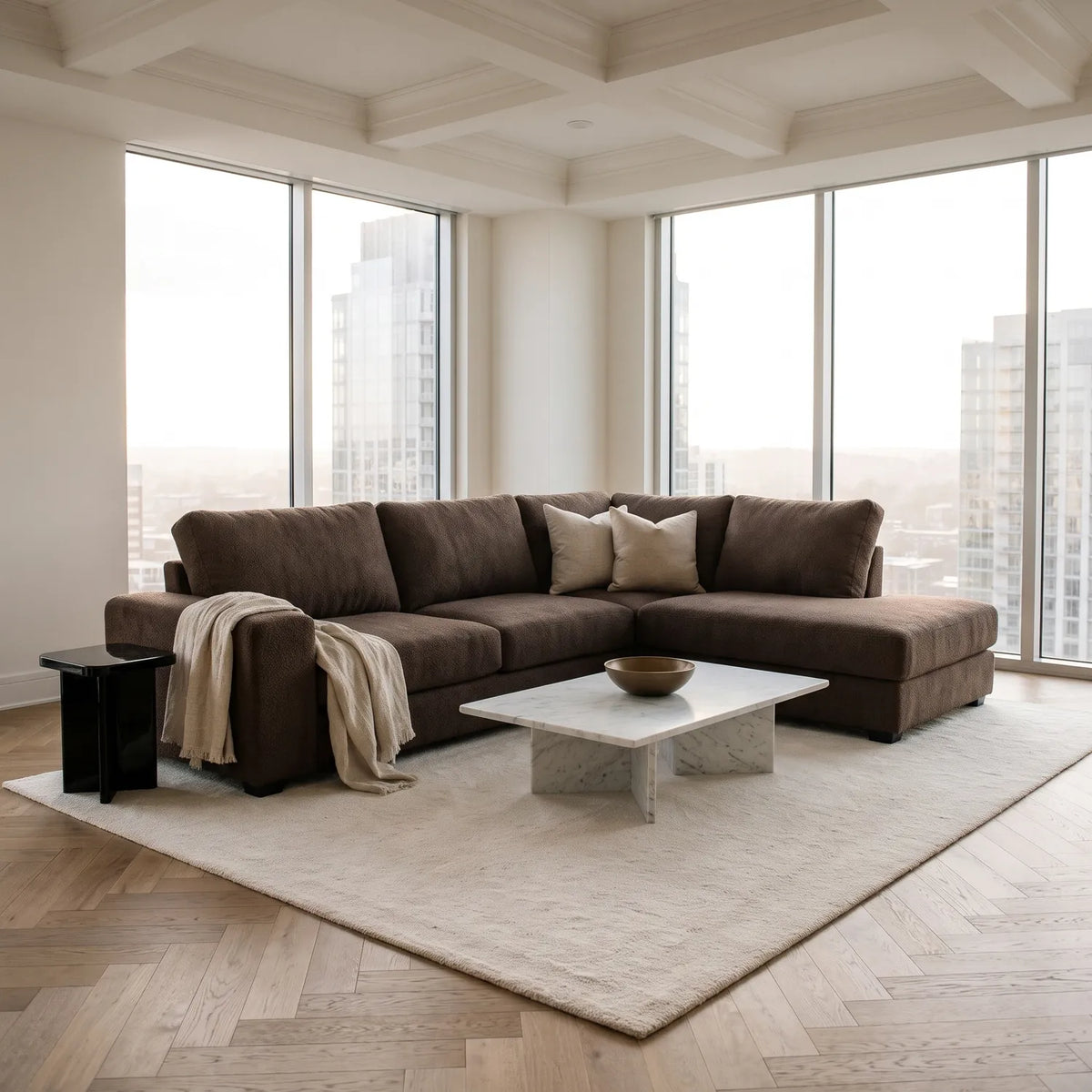 Two-Piece Infinity Sectional - Cuddle Chocolate Oversized - hero #Orientation_Right-Hand Facing