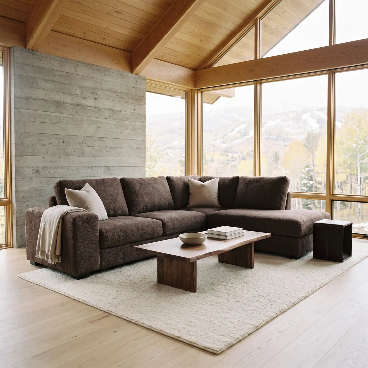 Two-Piece Infinity Sectional - Cuddle Chocolate - hero #Orientation_Right-Hand Facing