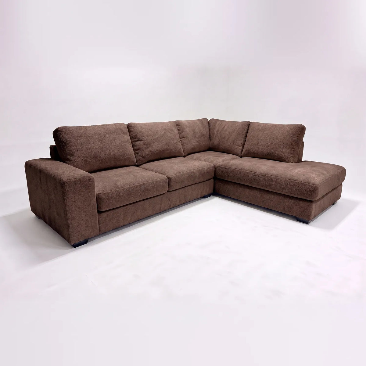 Two-Piece Infinity Sectional - Cuddle Chocolate - studio photo on white #Orientation_Right-Hand Facing #vera_main